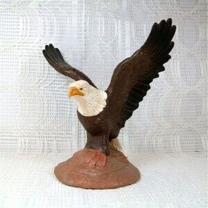 Handmade Ceramic Eagle with Wings Out Figurine, Eagle Statue, Eagle Lover Gift